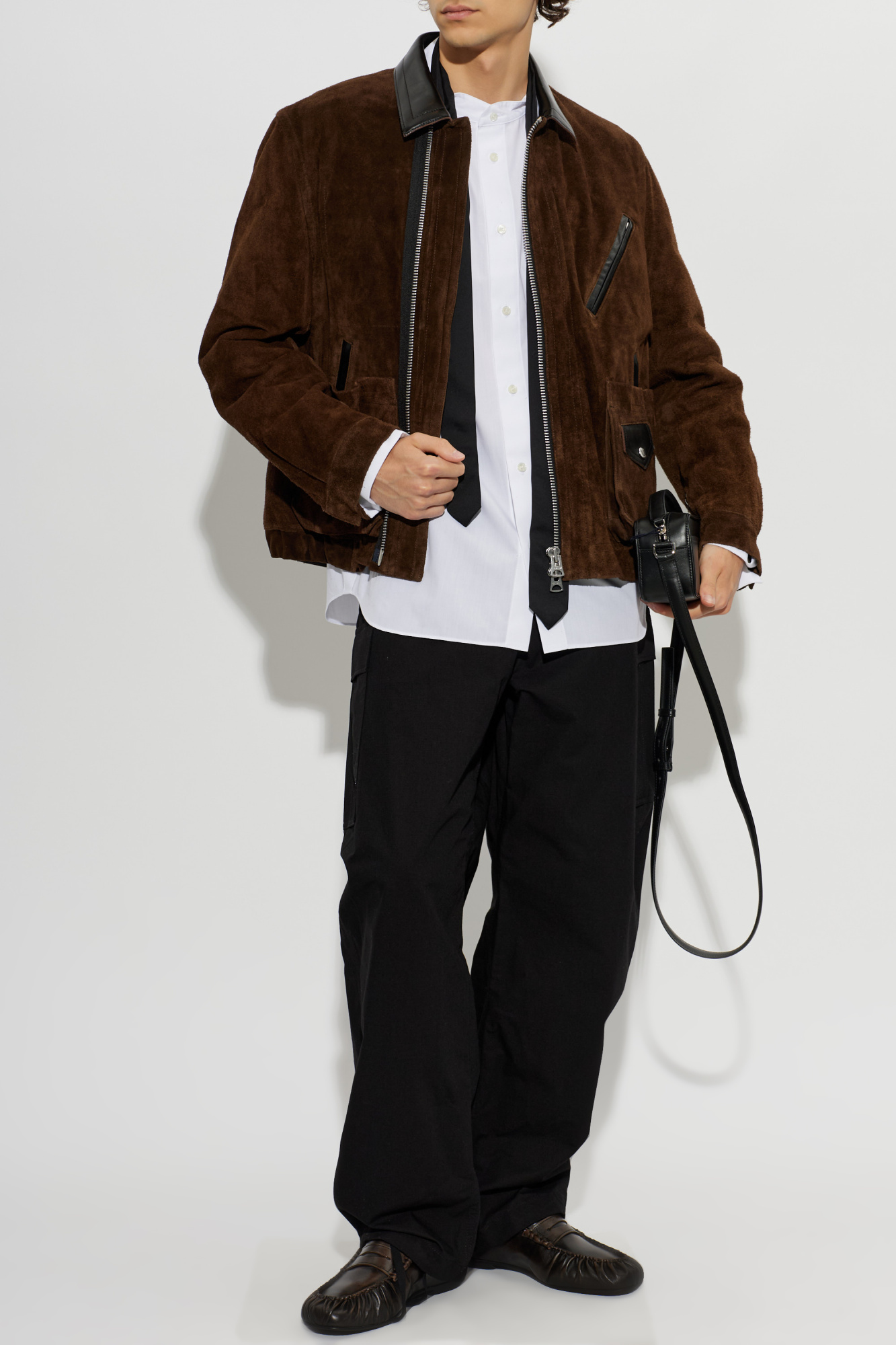Brown Suede jacket sacai - Vitkac Italy